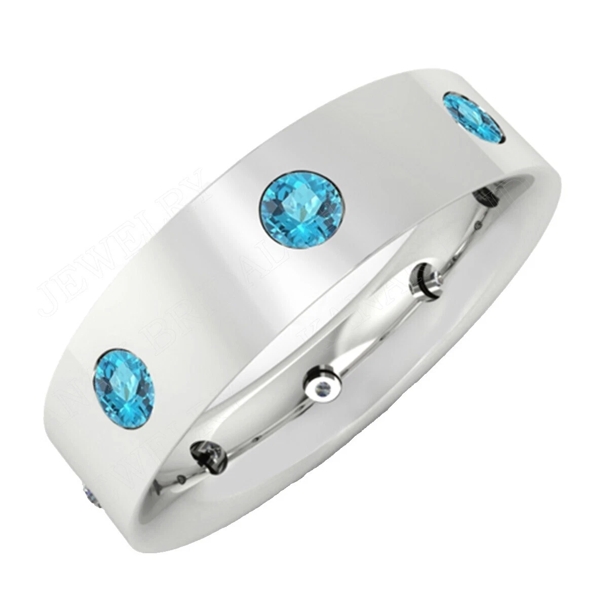 Topaz Band Rings for Men 10 Ring