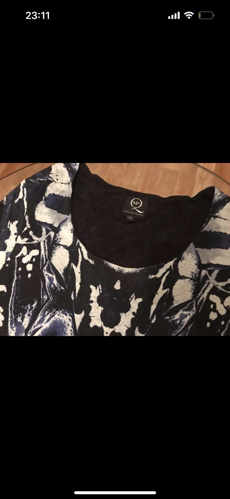 Alexander McQueen ? Abito Midi Asimmetrico Blu Nero Lusso M L 38 40 Nuovo