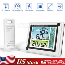 Wireless Digital LCD Indoor & Outdoor Weather Station Clock Calendar Thermometer