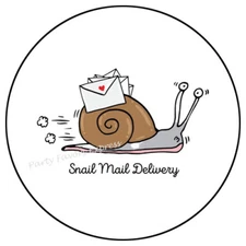 30 SNAIL MAIL DELIVERY ENVELOPE SEALS LABELS PARTY FAVORS STICKERS 1.5"