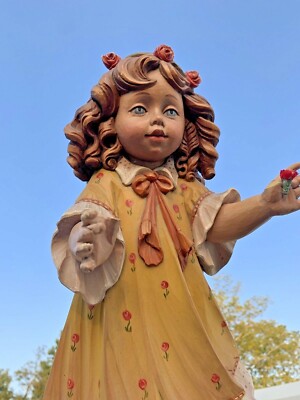 DOLFI SANTINI Carved Wood ROSE CROWN #19of 500 Italy Doll Statue