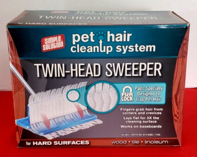 PET HAIR SWEEPER CLEAN UP SYSTEM TWIN-HEAD FOR HARD WOOD,TILE & LINOLEUM SWIFTER