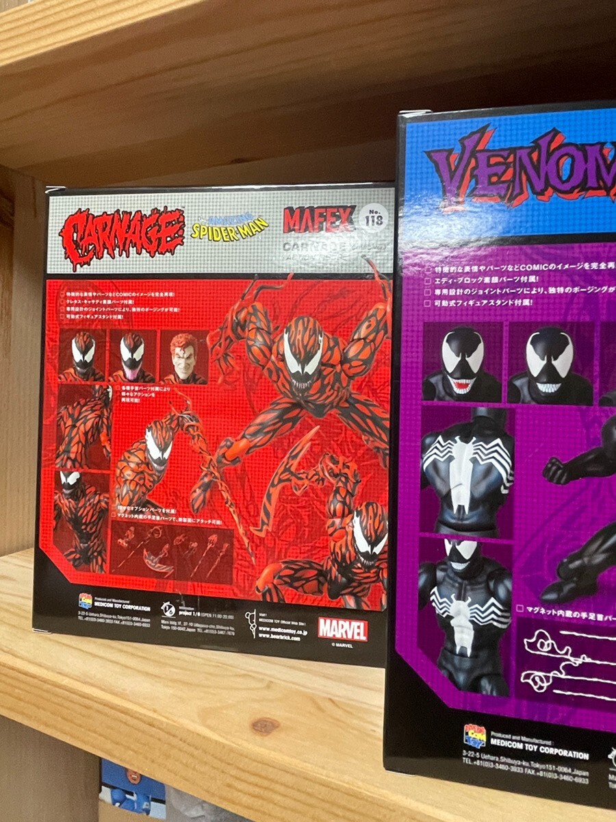 MAFEX No.088 Venom & No.118 Carnage Comic Versions Restocking Late