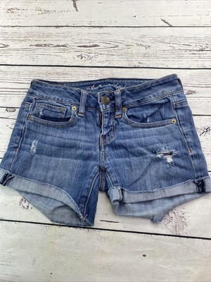 american eagle ripped jean shorts