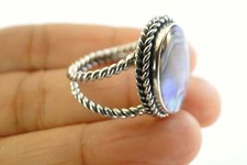 Paua Abalone Shell Twisted Edge 925 Sterling Silver Ring 6 7 8 9