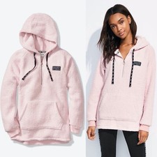 Victoria s Secret PINK Sherpa Hoodie Pink Medium M NEW 80