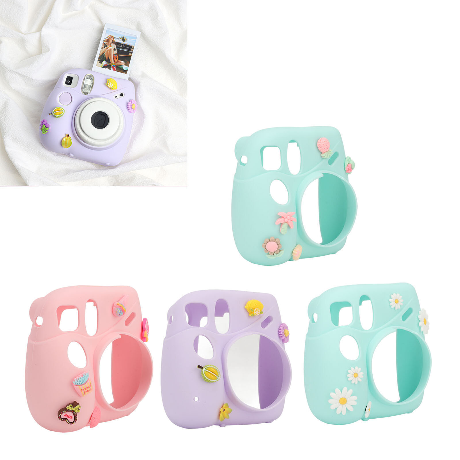 Instant Camera Lightweight Cover With Shoulder Strap Soft Silicone Protective-image
