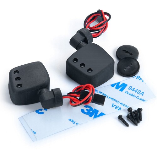 2 Stück Fahrspiegel Rückspiegel mit LED-Leuchten für 1/10 Axial SCX10 RC Auto - Bild 3 von 8