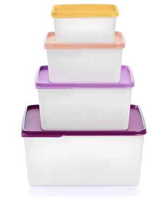 Tupperware KeepTabs Nesting Container Set of 4 Multicolor NEW