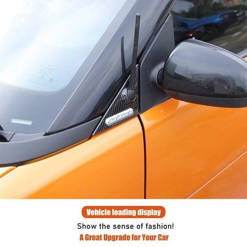 ABS Carbon Car Rearview Mirror Triangle Base Trim Cover For Benz Smart 2009-2015 - Picture 3 of 12