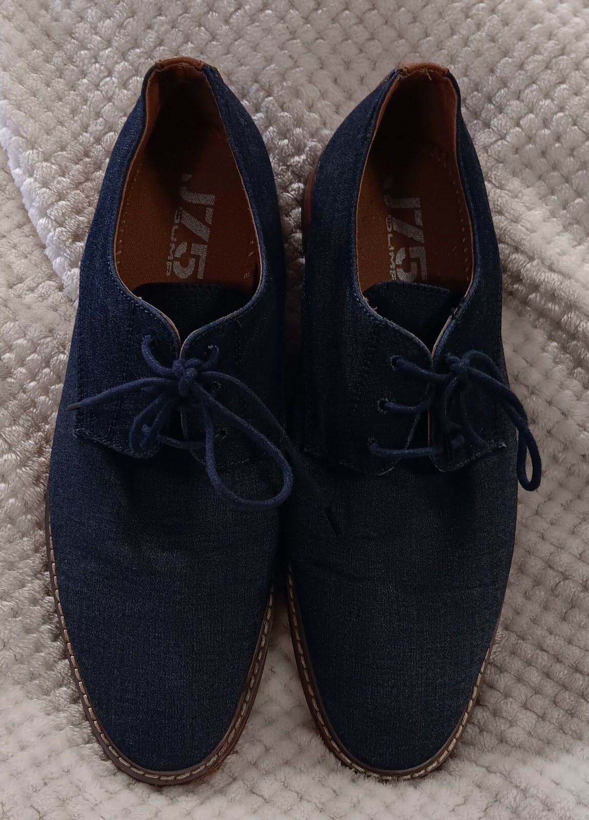 SAOLA 71808M977A SCARPE DA UOMO TAGLIA 8 TESSUTO MARINO FINITURE IN PELLE CON LACCI