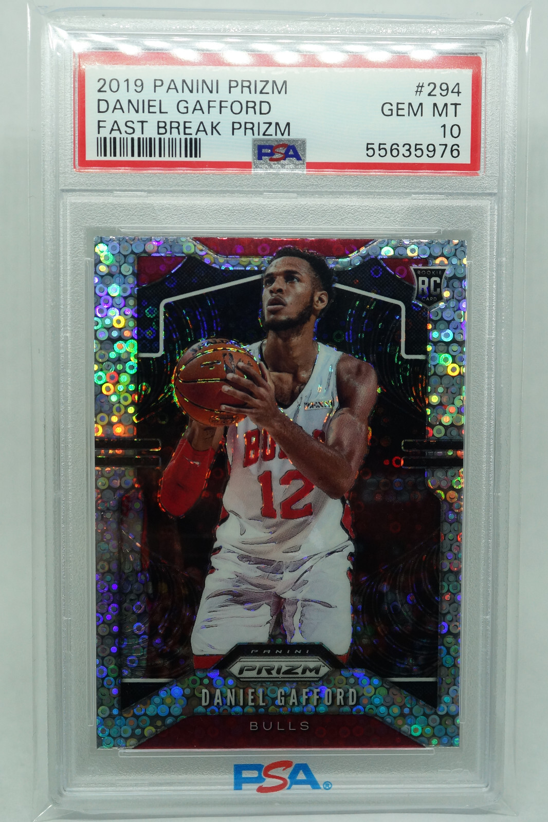 2019 NBA Panini Prizm Daniel Gafford #294 Fast Break Prizm Rookie PSA 10 INVEST