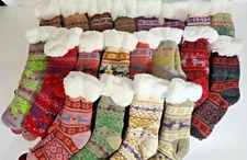 Slipper Socks for Women with Grippers, Winter Warm Fuzzy Indoor Christmas Gifts 