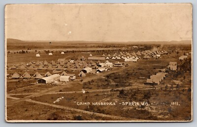 #ad #ad Camp Hasbrouck Sparta Wisconsin WI 1911 Real Photo RPPC $37.46