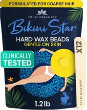 2 Packages-Tress Wellness Hard wax beads for hair removal-Bikini Star 1.2lb