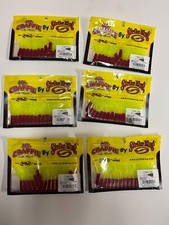 Lot of 6 Mr. Crappie Strike King Lures Crappie Tube Red Chartreuse