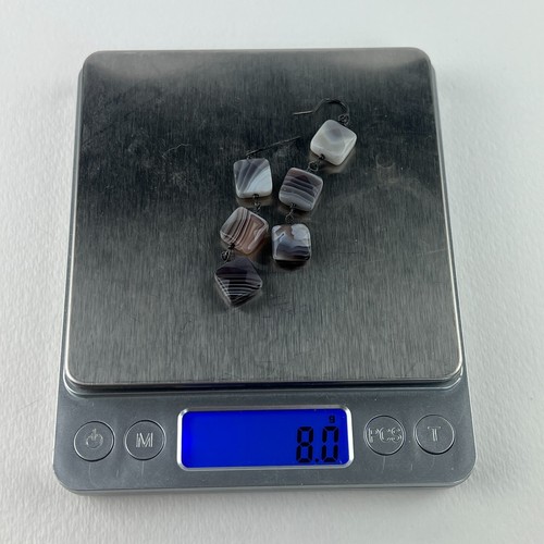 Botswana Agate Sterling Silver Earrings Artisan Handmade Natures Art Jewelry 925 - Picture 9 of 9