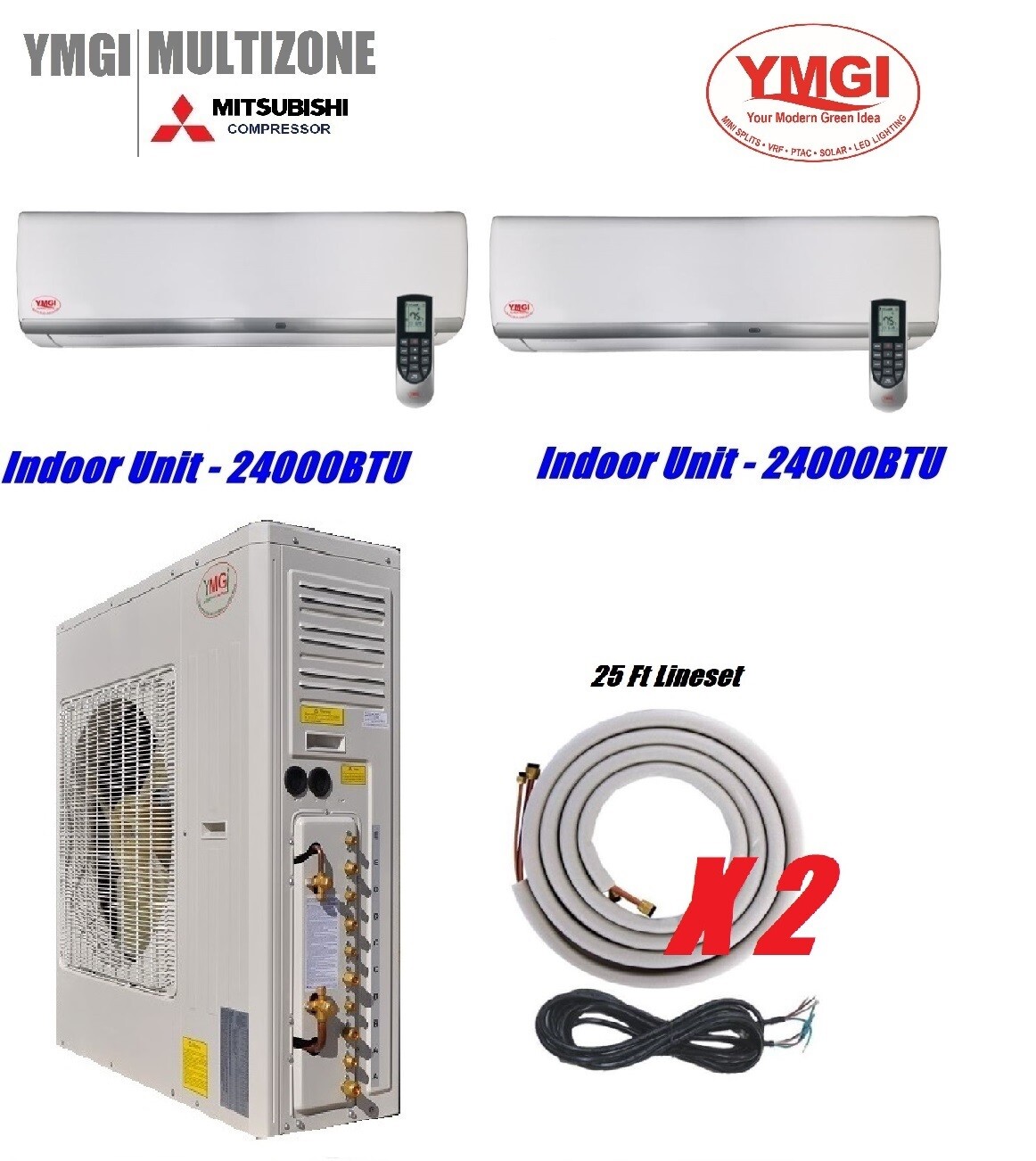 YMGI 48000 BTU DUAL ZONE DUCTLESS MINI SPLIT AIR CONDITIONER HEAT PUMP TSE  – ASA College: Florida