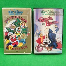 LOTTO VIDEOCASSETTE ANNI VHS WALT DISNEY VINTAGE CUSTODIA MORBIDA ANNI '80 ROMBO