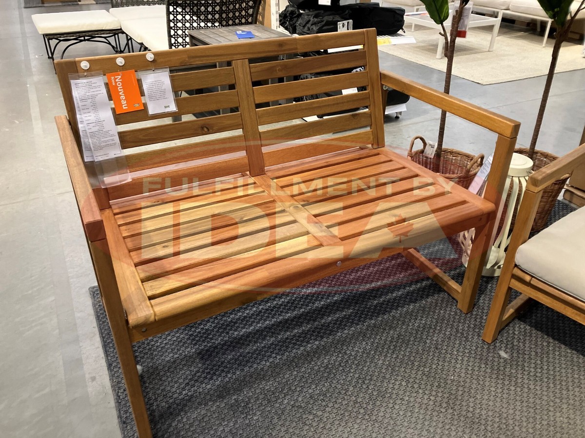 Brand New IKEA NAMMARO Light Brown Stained Bench With Backrest