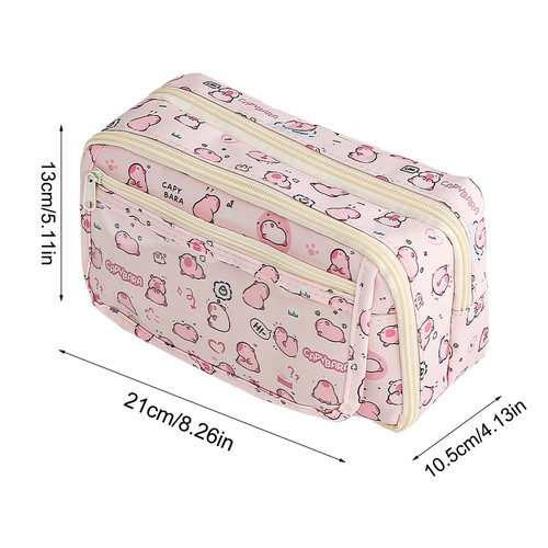 Cute Pencil Case For Kids Capybara Pen Bag Elementary School Girls Pencil Case - Picture 4 of 14