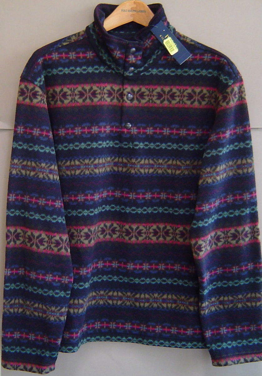 NWT $295 POLO RALPH LAUREN Mens XL FAIR ISLE FLEECE PULLOVER