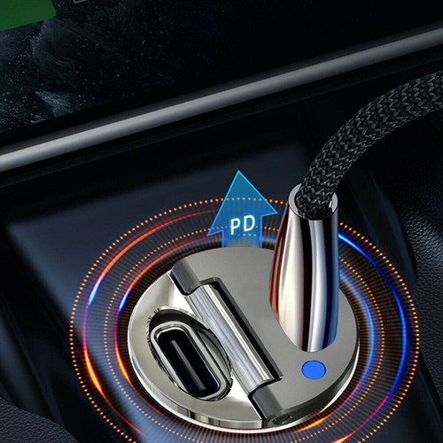 Mini Dual USB Type-C PD Car Phone Charger 30W/45W Fast Charge Adapter Accessorie - 第 9/16 張圖片