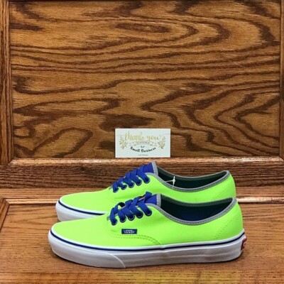 Vans Authentic Brite Neon Green Blue Shoes