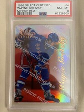 Wayne Gretzky #4 1996 Select Certified Mirror Red PSA 8 With Coating