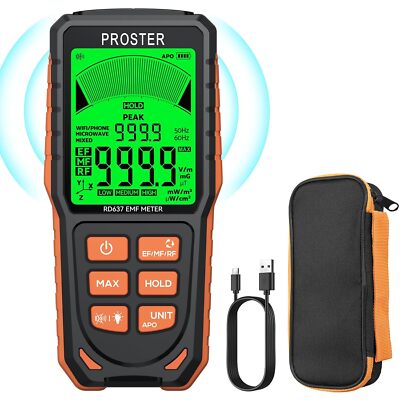 Digital EMF Messgerät Wiederaufladbar EF RF MF Elektromagnetische Felder Tester