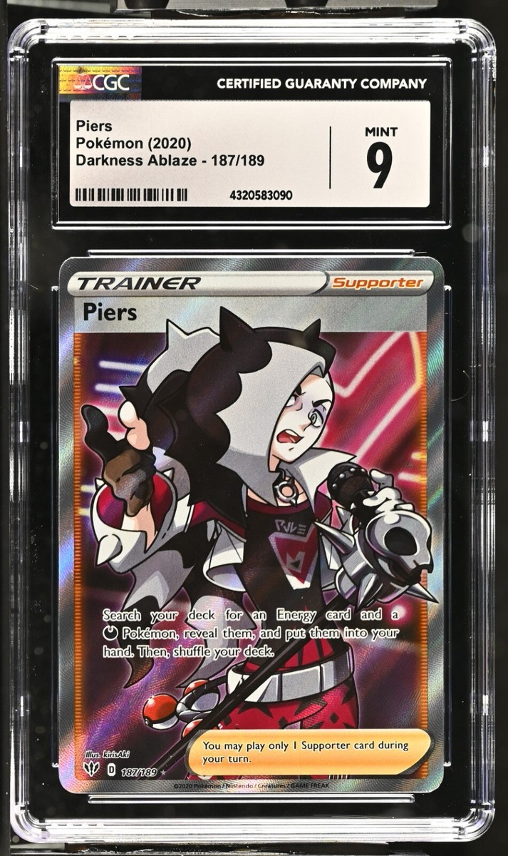 CGC Graded 9 Mint Piers 187/189 Darkness Ablaze Pokemon Card | eBay