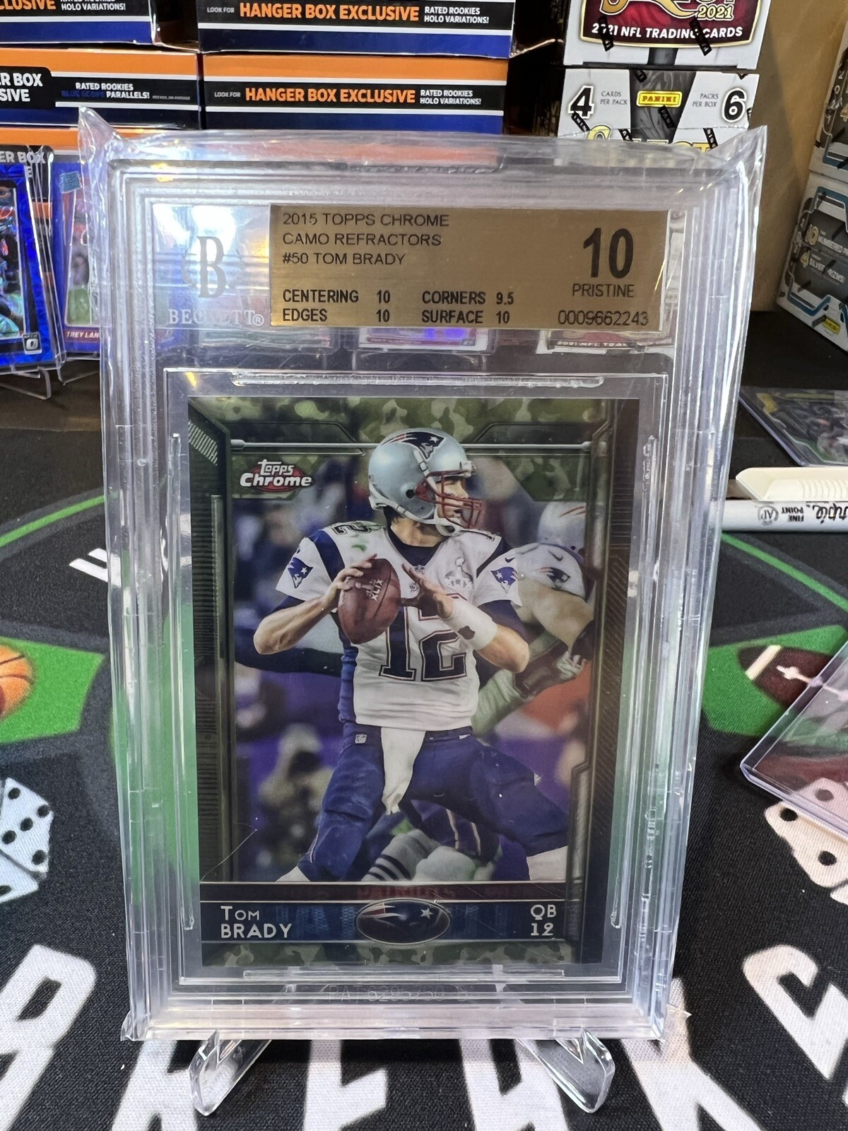 TOM BRADY 2015 TOPPS CHROME CAMO REFRACTOR /499 BGS 10 PRISTINE PATRIOTS!💥