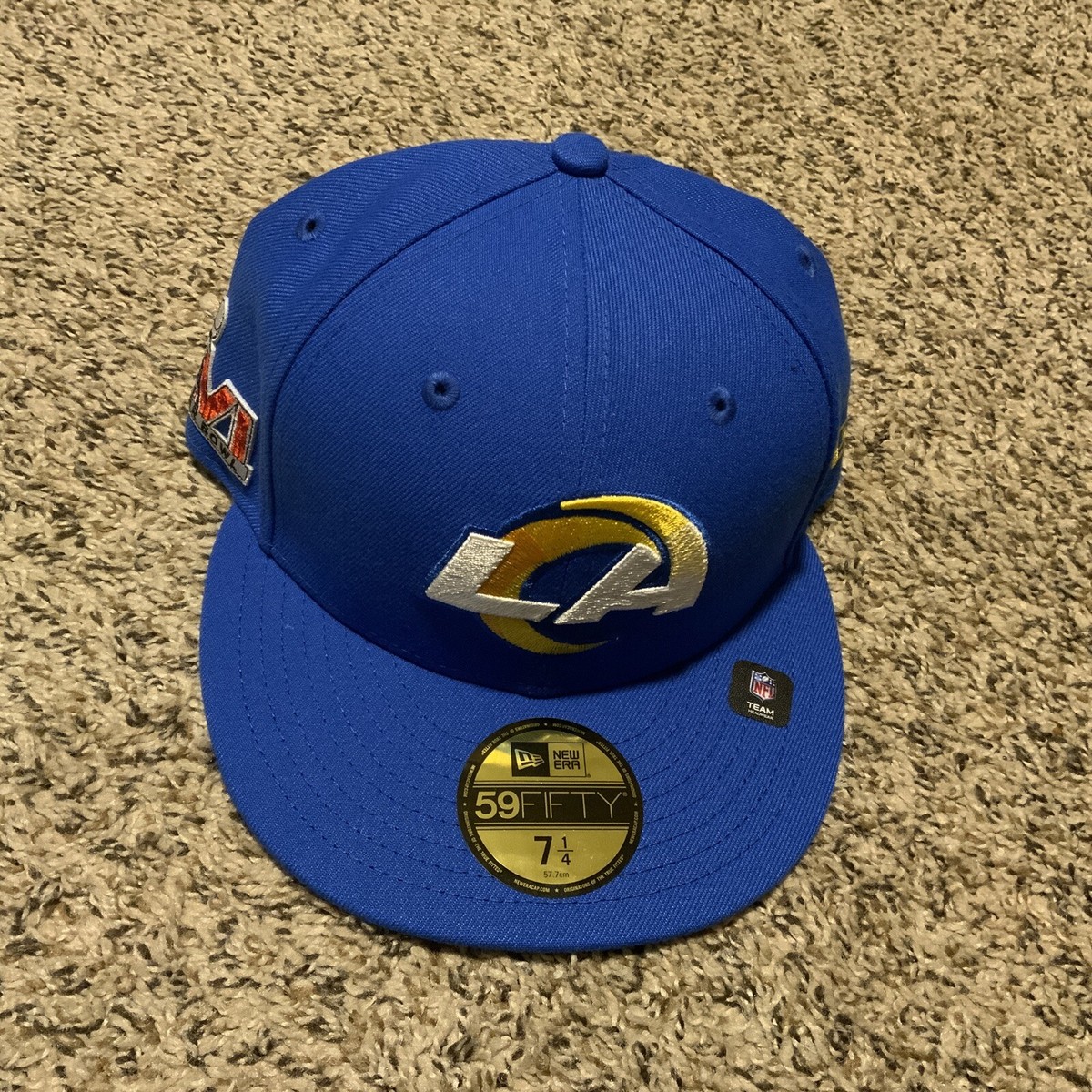 Los Angeles Rams 59Fifty New Era Super Bowl LVI Hat Blue Men’s Size: 1/4