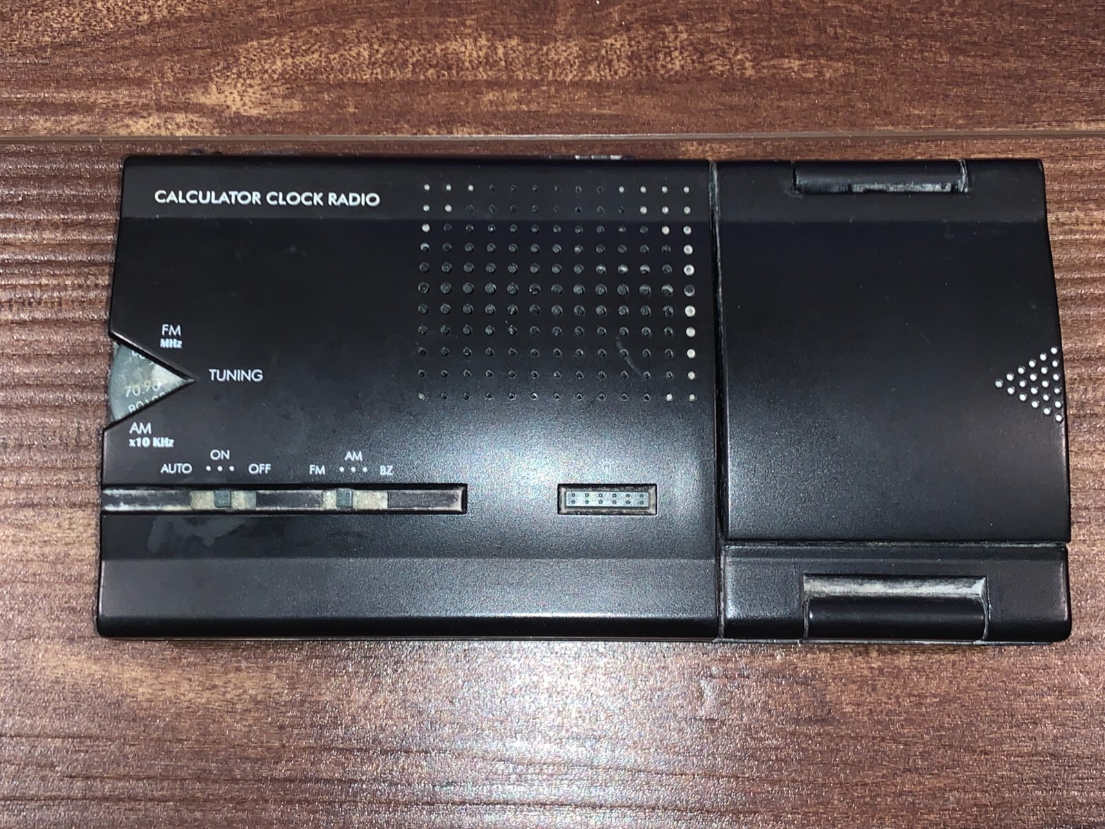 Calculator Clock Radio Vintage Black Tested to Power On-image