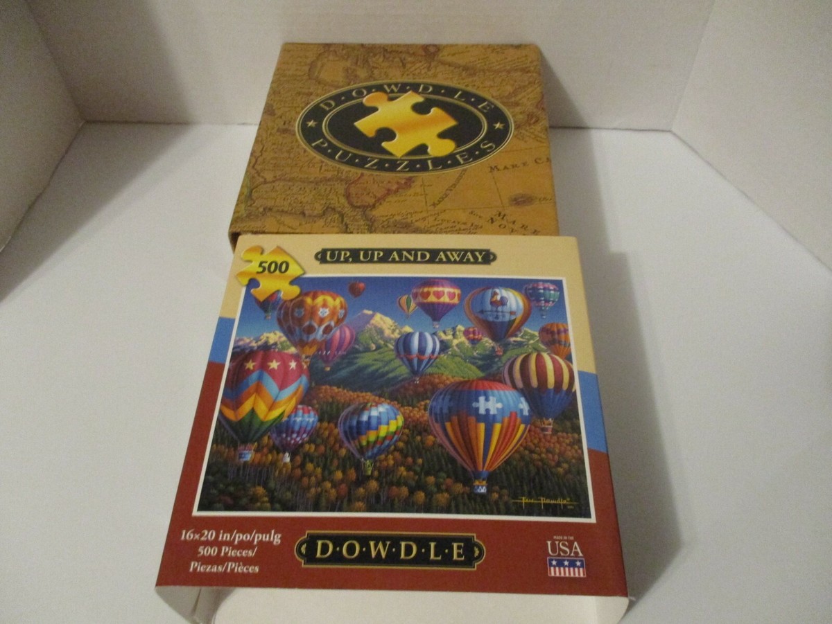 Dowdle Jigsaw Puzzle – Up, Up And Away 500 Piece Puzzle, Hot Air Balloon Rocky Mountain Scene