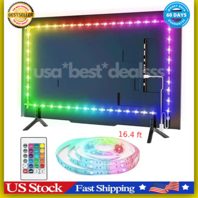 16.4ft LED TV Backlight Strip   USB Light Strip for 32 80 Inch TVs and Monitors
