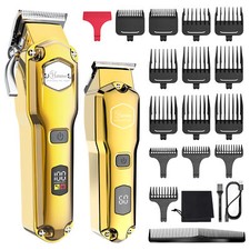 Hatteker Hair Trimmer Set for Men IPX7 Cordless Barber Clipper with T-Blade