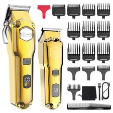 Hatteker Hair Trimmer Set for Men IPX7 Cordless Barber Clipper with T-Blade
