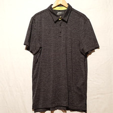 Nike Polo Golf Tour Premium Dri-Fit Black/Gray Striped Men s XL Polo