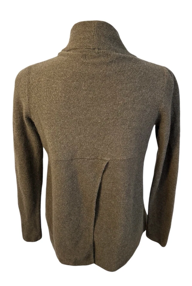 Adrienne Vittadini Merino Wool Open Front Cardigan Sweater Womens Olive Green - Imagem 4 de 4