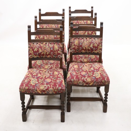 6 Old Charm Dining Chairs Tudor Brown Studded Upholstery FREE UK Delivery - Picture 2 of 19