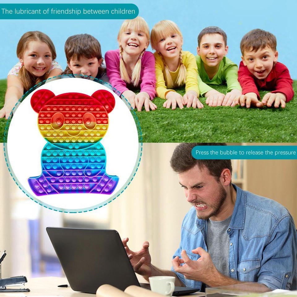 Panda Colored Silicone Push Bubble Fingertip Toys Stress Reliever Craft