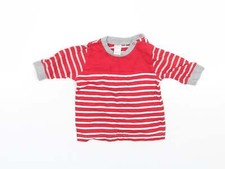 NEXT Jungen rot gestreiftes Baumwollmischung T-Shirt Gr&ouml;&szlig;e 0-3 Monate