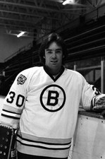 Jim Craig Of The Boston Bruins C1970 Old Ice Hockey Photo