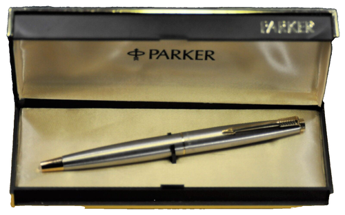 "Parker" "45" Flighter DeLuxe Gold tassie> c.1971's "F" Gold nib Fountain pen