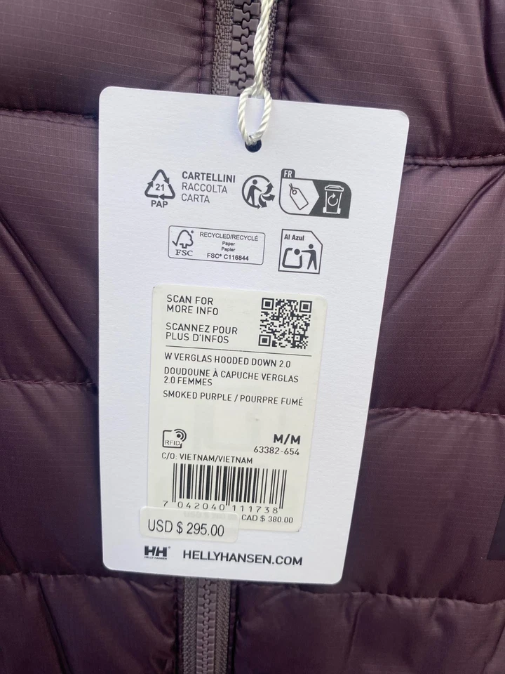 女式 Helly Hansen Verglas 连帽紫色 295 美元,尺寸:M — 第 2/4 张图片