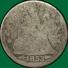 1853 Arrows Seated Liberty Dime Almost Good AG Coin #37228