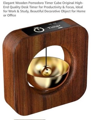 Elegant Wooden Pomodoro Timer Cube Original High-End Desk Timer for Productivity