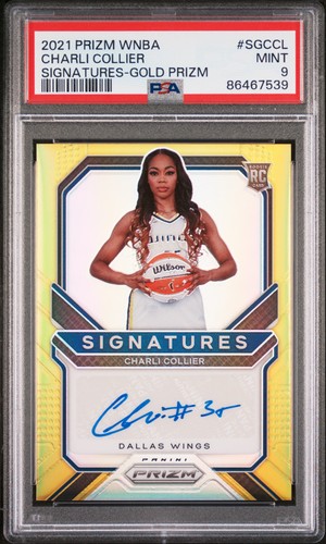 2021 Panini Prizm WNBA #SG-CCL Charli Collier Signatures AUTO Gold /10 PSA 9