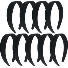 9 Pcs Satin Headbands 1 Inch Wide Headband Colorful Hard Hair Bands for Women an